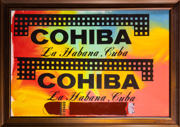 Steve Kaufman Cohiba Cigar 38x50 Original Oil Painting Pop Art Documented