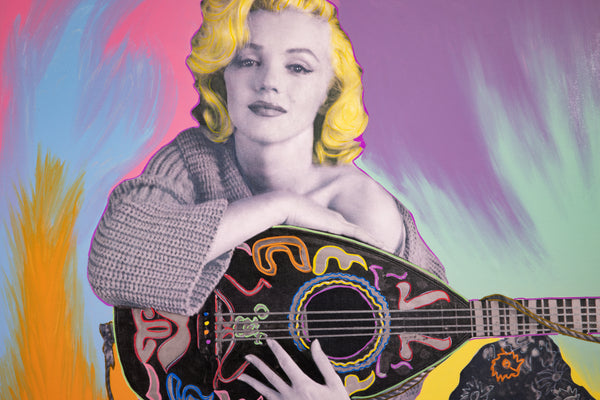 Steve Kaufman Marilyn Monroe Signed Original Oil Painting Rock and Roll Pop Art