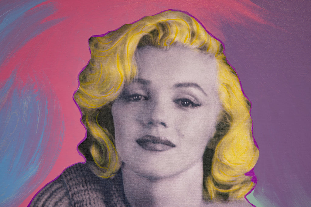 Steve Kaufman - Marilyn Monroe Hollywood Louis Vuitton Original Oil  Painting Trunk - for sale