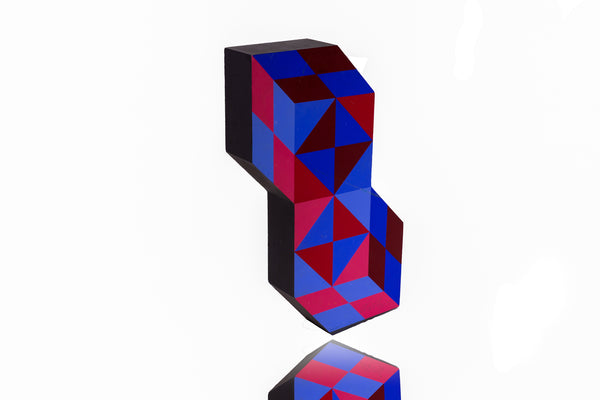 Victor Vasarely Stele (Double Hexagon) Painted Wood Contemporary Sculpture