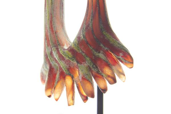William Morris Original Hand Blown Glass Crane Finial Contemporary Art Sculpture