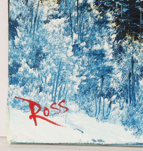 Bob Ross Signed Original Painting Blue Winter Contemporary Art