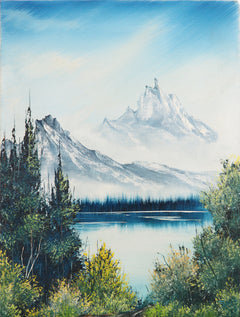 Bob Ross - Mountain Waterfall, Signed Original Painting