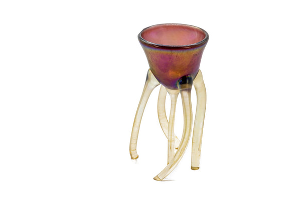 Mary Ann Toots Zynsky 1970s Handblown Glass Goblet Purple III $7500 Appraisal