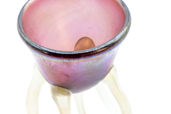 Mary Ann Toots Zynsky 1970s Handblown Glass Goblet Purple III $7500 Appraisal